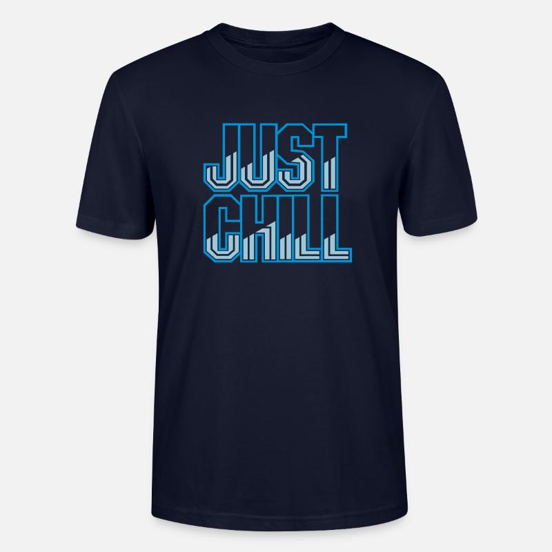 Just Chill Text Logo - Stanley/Stella CRAFTER Unisex Organic T-Shirt - navy