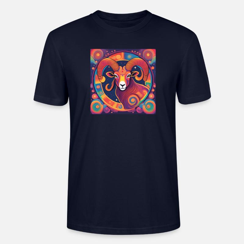 Widder Sternzeichen Astrologie Geschenk - Stanley/Stella Unisex Bio-T-Shirt CRAFTER - Navy