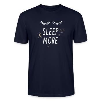 Sleep More - Stanley/Stella CRAFTER Unisex Organic T-Shirt - navy - Front - Alina (178cm) & Michal (187cm)