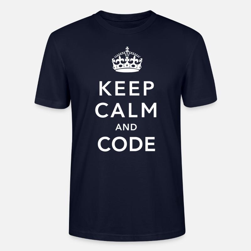 CALM DOWN AND CODE - T-shirt bio CRAFTER Stanley Stella Unisexe - marine