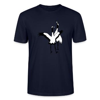 Kraniche - Stanley/Stella Unisex Bio-T-Shirt CRAFTER - Navy - Vorne - Alina (178cm) & Michal (187cm)