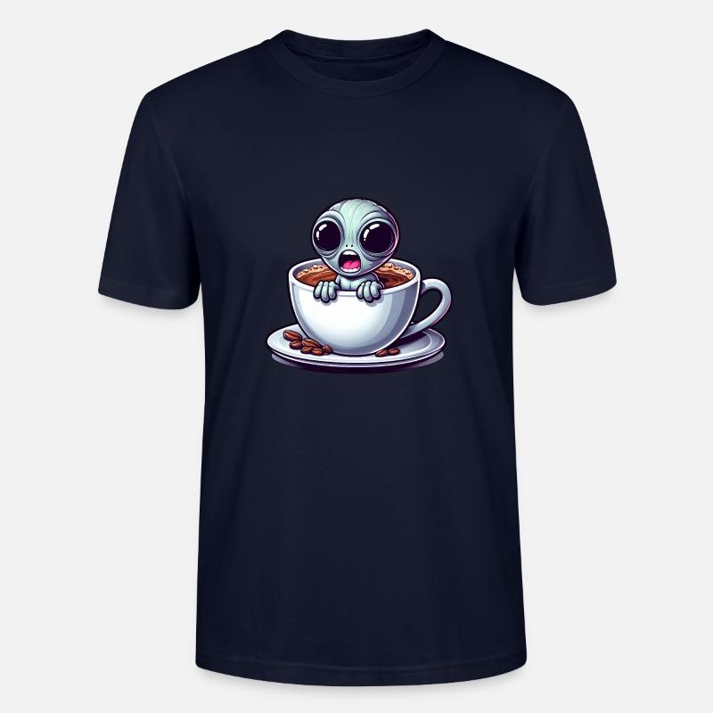 Alien Coffee Lover Caffeine Shock - T-shirt bio CRAFTER Stanley Stella Unisexe - marine