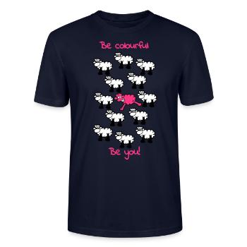 be different - be colourful - Stanley/Stella Unisex Bio-T-Shirt CRAFTER - Navy - Vorne - Alina (178cm) & Michal (187cm)