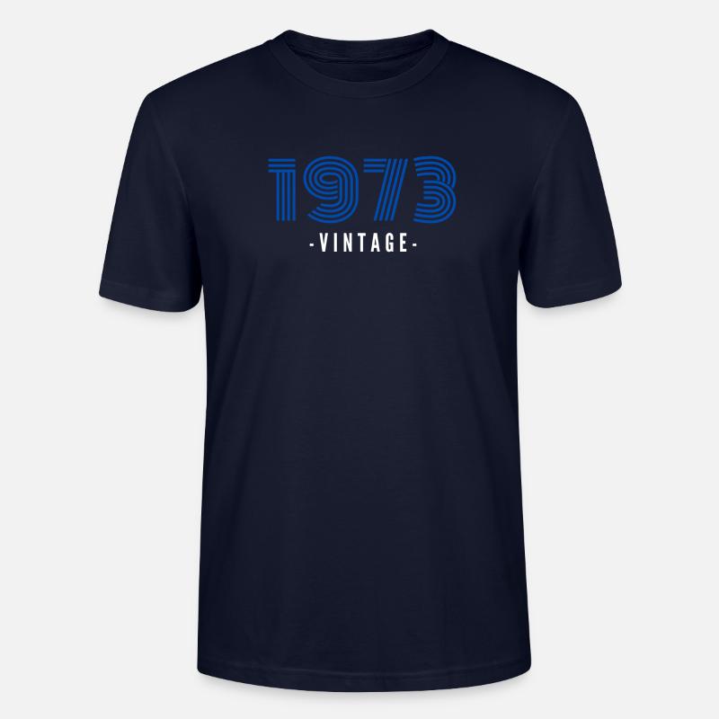 Cadeau 50 ans - 1973 vintage - T-shirt bio CRAFTER Stanley Stella Unisexe - marine