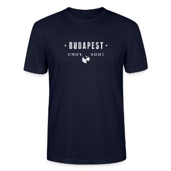 Budapest - Stanley/Stella Unisex Bio-T-Shirt CRAFTER - Navy - Vorne - Alina (178cm) & Michal (187cm)