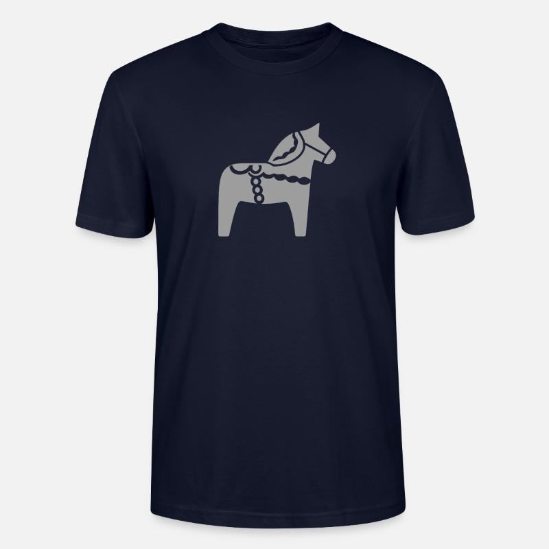 Skandinavisches Dala Pferd – Folklore Design - Stanley/Stella Unisex Bio-T-Shirt CRAFTER - Navy