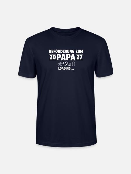 Beförderung zum Papa 2027 loading - Stanley/Stella Unisex Bio-T-Shirt CRAFTER - Navy