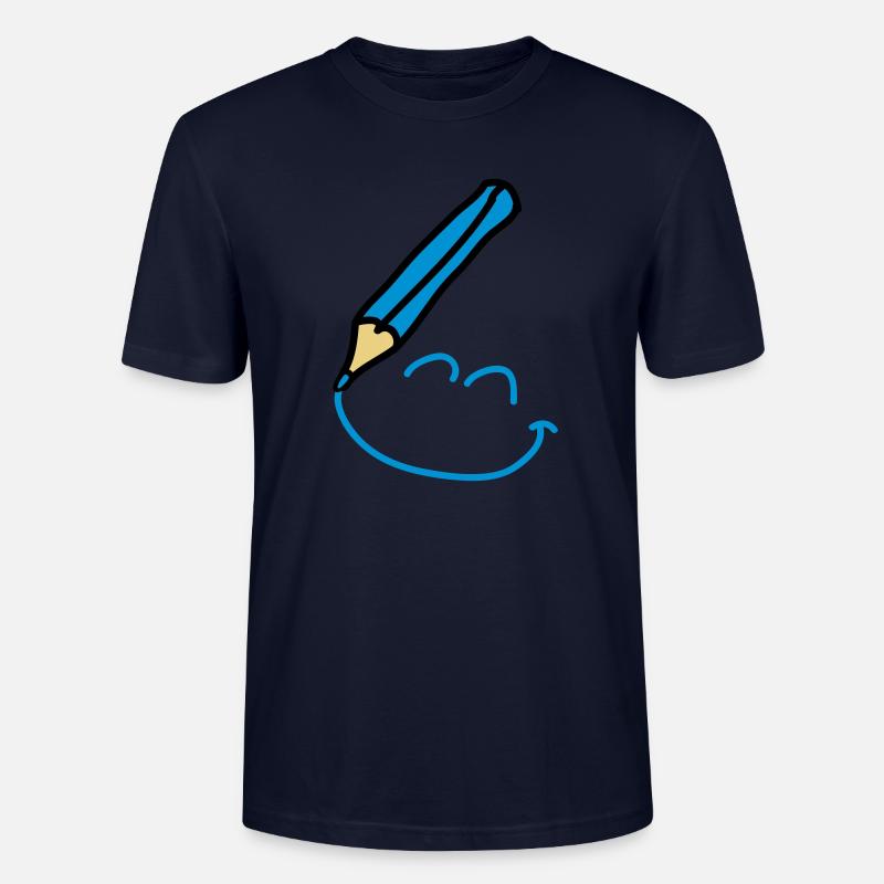 doodle_smiley_3c - Stanley/Stella Unisex Bio-T-Shirt CRAFTER - Navy
