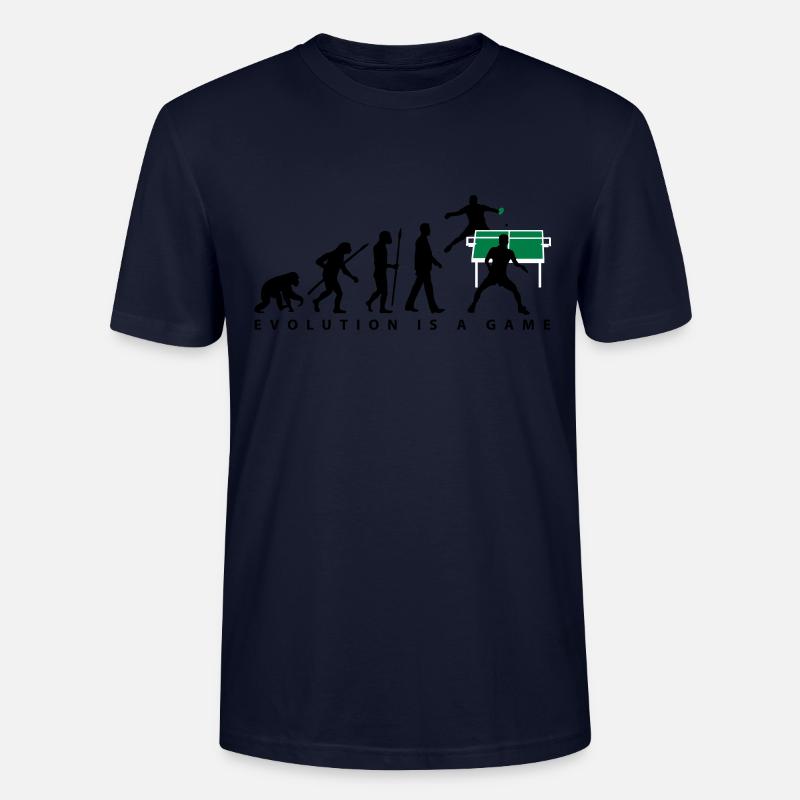 evolution_tischtennisspieler_102012_a_3c - Stanley/Stella Unisex Bio-T-Shirt CRAFTER - Navy