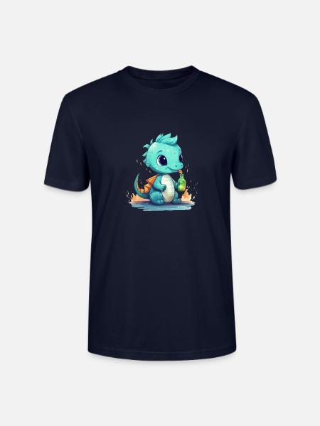 Kleiner Blauer Babydrache Fantasy Shirt - Stanley/Stella Unisex Bio-T-Shirt CRAFTER - Navy