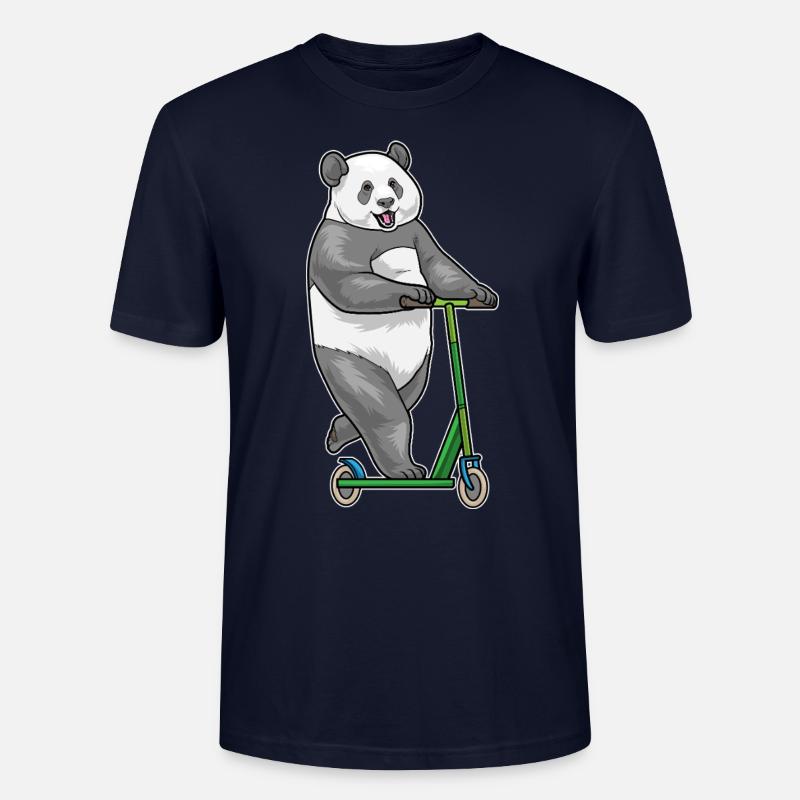Panda Scooter - Stanley/Stella Unisex Bio-T-Shirt CRAFTER - Navy