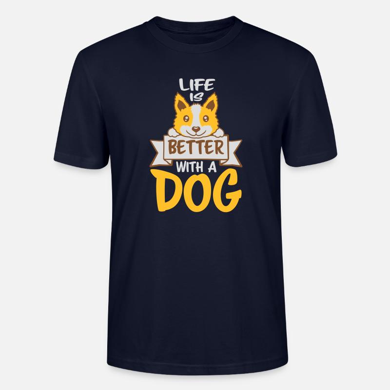 better with a dog - Stanley/Stella Unisex Bio-T-Shirt CRAFTER - Navy