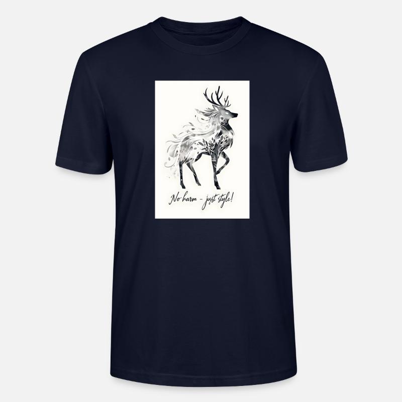Hirsch Tier Spruch Geschenk - Stanley/Stella Unisex Bio-T-Shirt CRAFTER - Navy