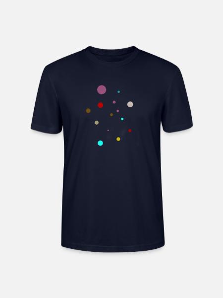 Planeten Universum Sterne Bunte Kreise Kosmos - Stanley/Stella Unisex Bio-T-Shirt CRAFTER - Navy