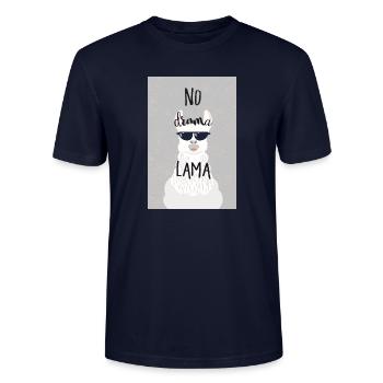no drama lama - Stanley/Stella Unisex Bio-T-Shirt CRAFTER - Navy - Vorne - Alina (178cm) & Michal (187cm)