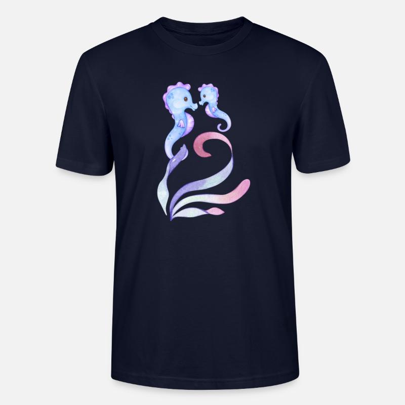 blaue Seepferdchen - Mutter + Kind - Stanley/Stella Unisex Bio-T-Shirt CRAFTER - Navy