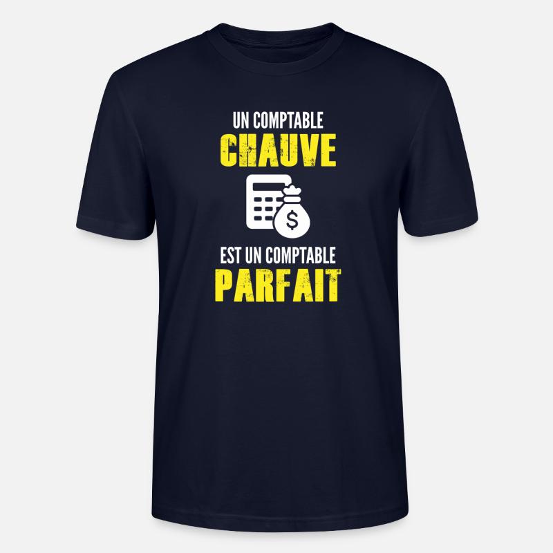 comptable chauve - comptable parfait - T-shirt bio CRAFTER Stanley Stella Unisexe - marine