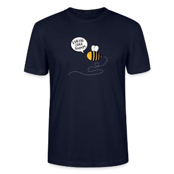 Philosophie Sokrates Biene Lustiger Spruch Tier - Stanley/Stella Unisex Bio-T-Shirt CRAFTER - Navy - Vorne - Alina (178cm) & Michal (187cm)