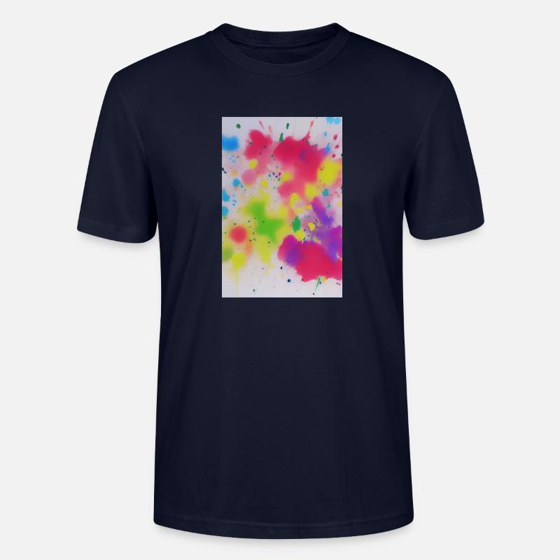 Bunte Farbspritzer - Stanley/Stella Unisex Bio-T-Shirt CRAFTER - Navy