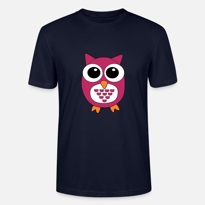 pinke Eule rosa Vogel - Stanley/Stella Unisex Bio-T-Shirt CRAFTER - Navy