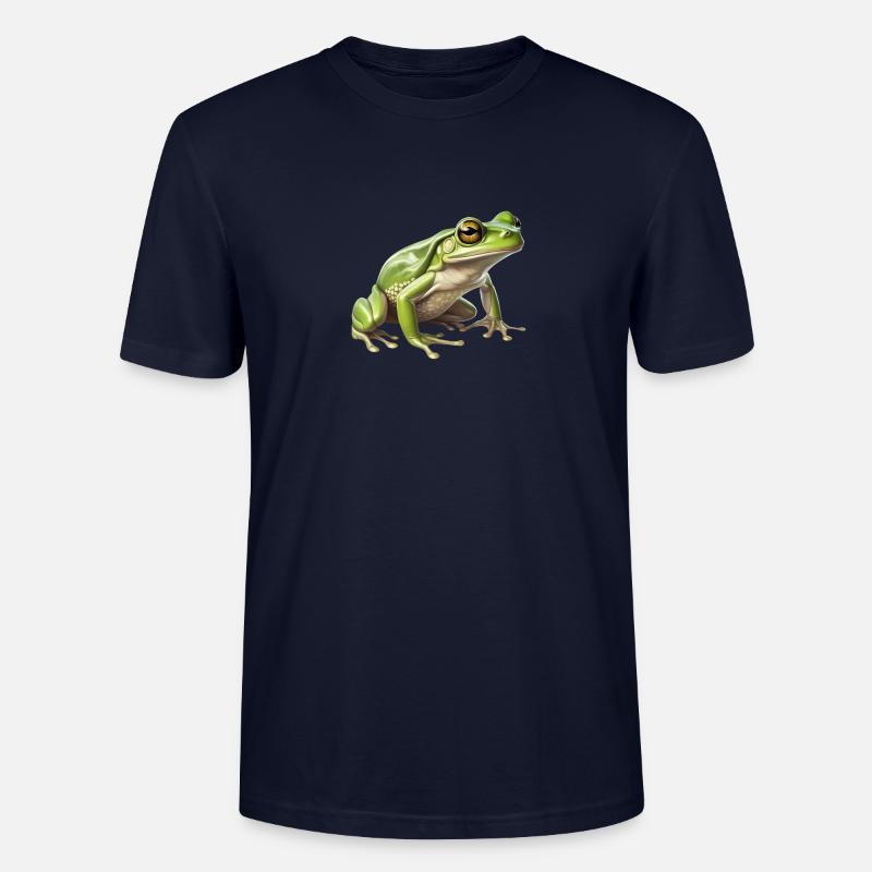 laubfrosch - Lebendiges Tier-Design - Stanley/Stella Unisex Bio-T-Shirt CRAFTER - Navy