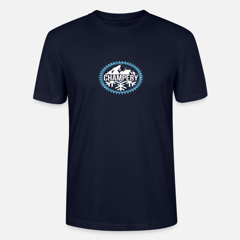 Champery Winter Berge - Stanley/Stella Unisex Bio-T-Shirt CRAFTER - Navy
