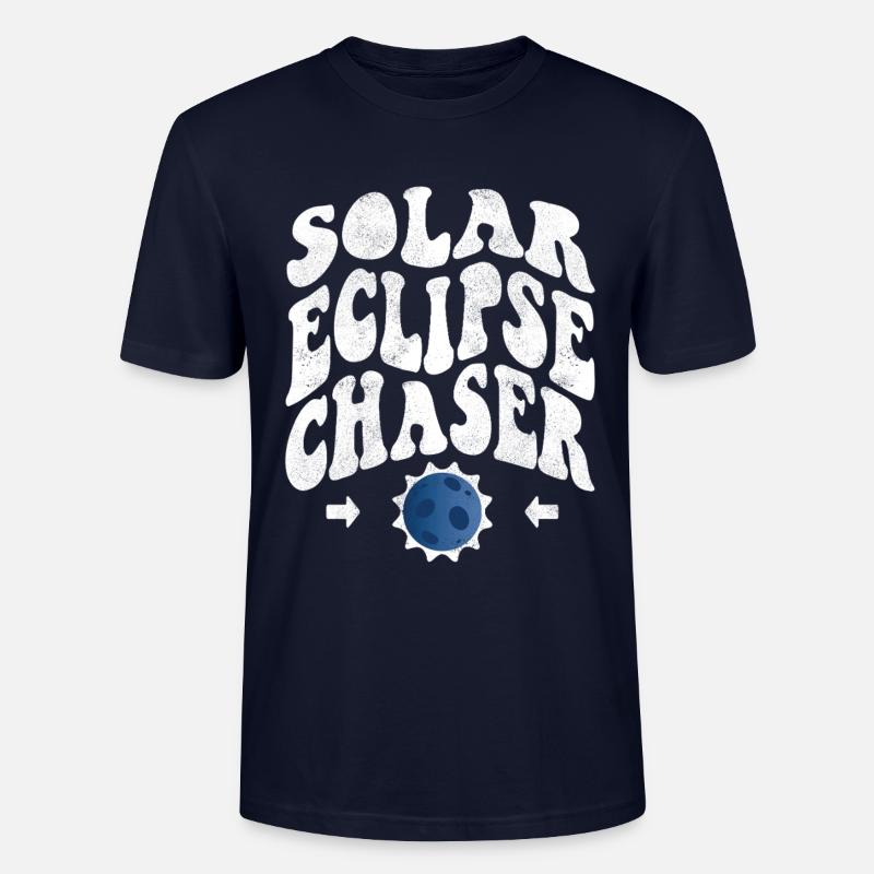 Solar eclipse chaser weiss - Stanley/Stella Unisex Bio-T-Shirt CRAFTER - Navy