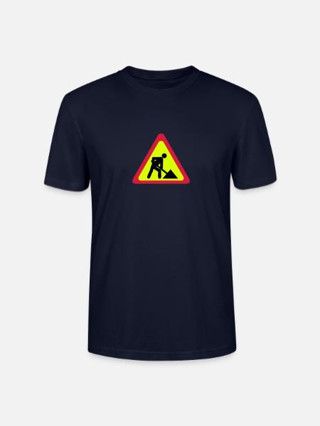 panneau chantier travaux 2303 - T-shirt bio CRAFTER Stanley Stella Unisexe - marine