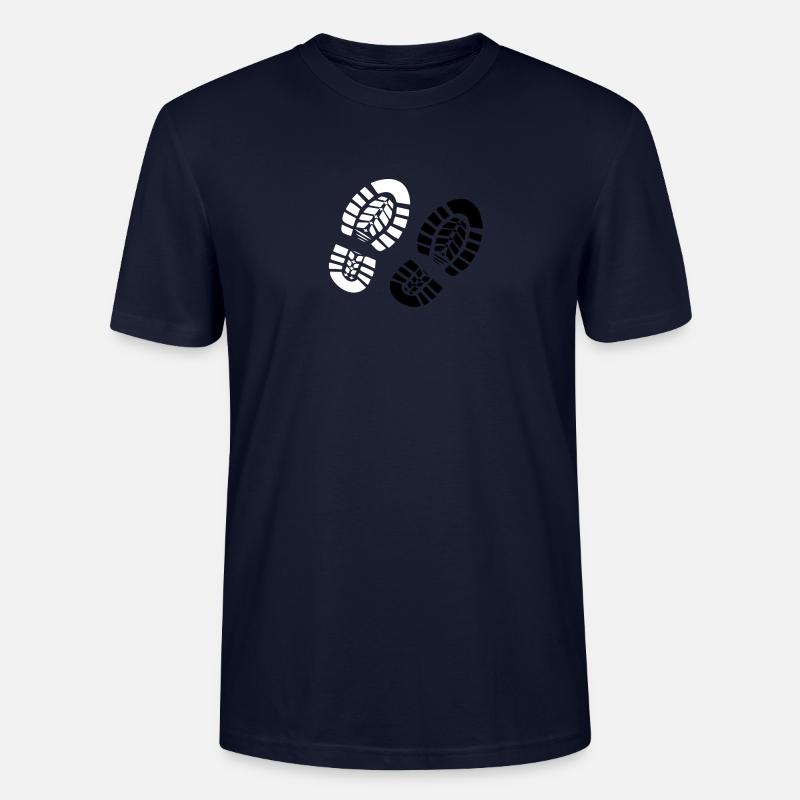 Fußabdruck Stiefel Wanderschuhe 2c - Stanley/Stella Unisex Bio-T-Shirt CRAFTER - Navy