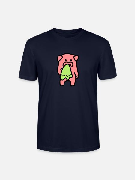 Pig sad / sick 3 - Stanley/Stella CRAFTER Unisex Organic T-Shirt - navy
