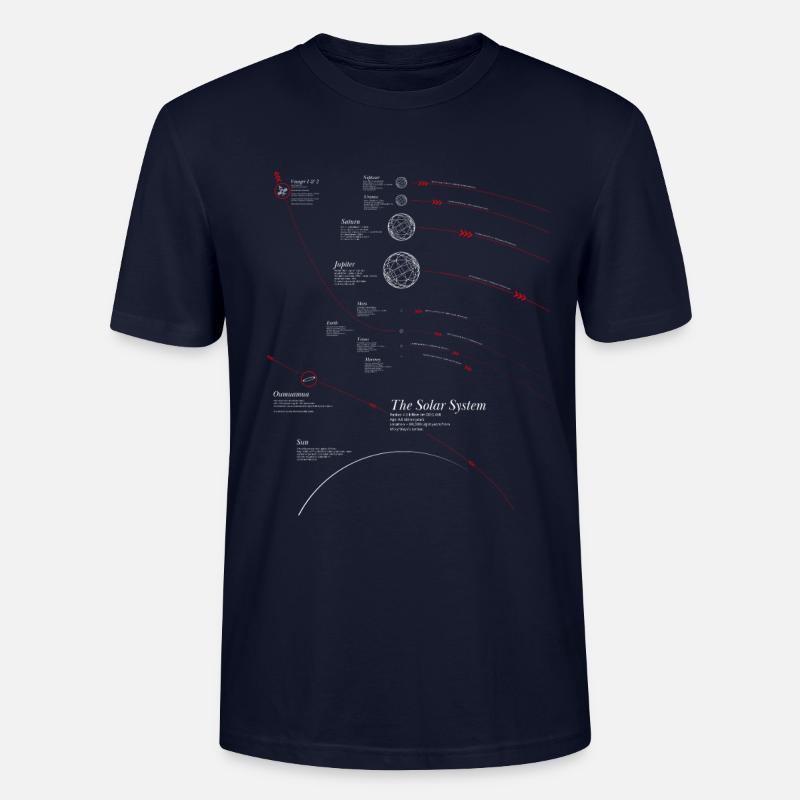 Infographie sur le système solaire - T-shirt bio CRAFTER Stanley Stella Unisexe - marine