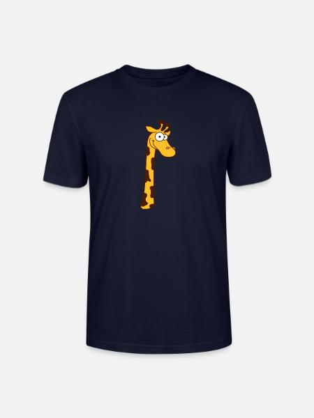 Funny Long Neck Giraffe Africa Cool Animal Comic - Stanley/Stella CRAFTER Unisex Organic T-Shirt - navy