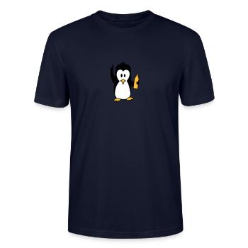 Betrunken Saufen Party Bier Pinguin - Stanley/Stella Unisex Bio-T-Shirt CRAFTER - Navy - Vorne - Alina (178cm) & Michal (187cm)