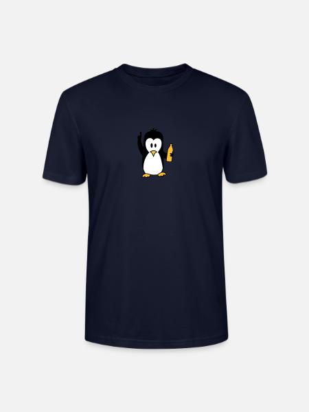 Drunk drinking beer party Penguin - Stanley/Stella CRAFTER Unisex Organic T-Shirt - navy