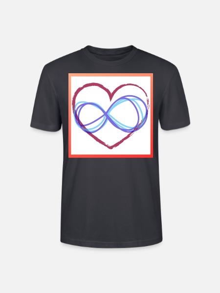 Heart infinity - Stanley/Stella CRAFTER Unisex Organic T-Shirt - India Ink Grey