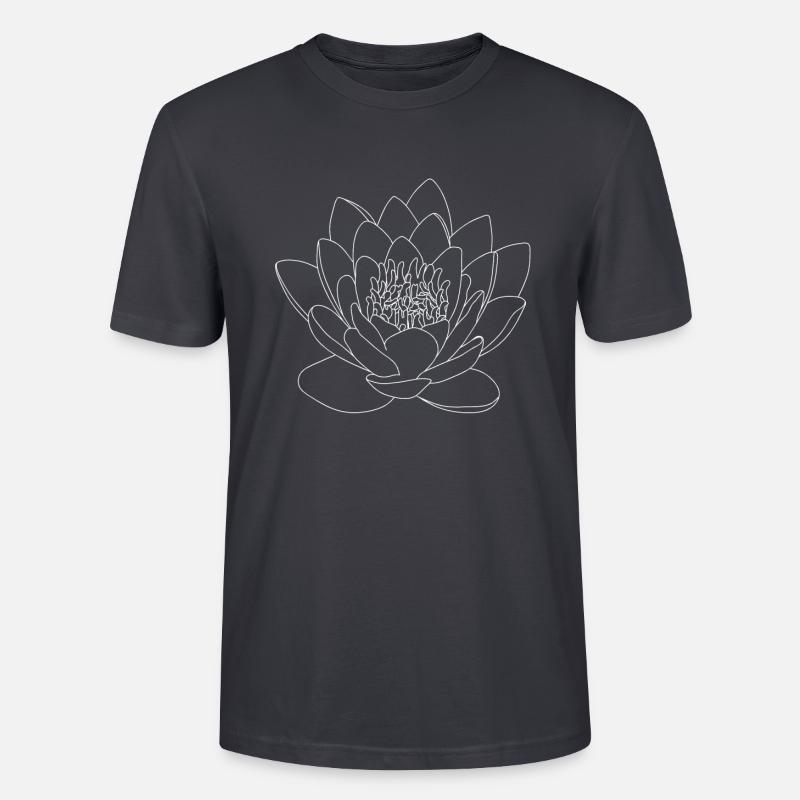 Nénuphar Fleurs Fleur Rose - T-shirt bio CRAFTER Stanley Stella Unisexe - bleu gris foncé