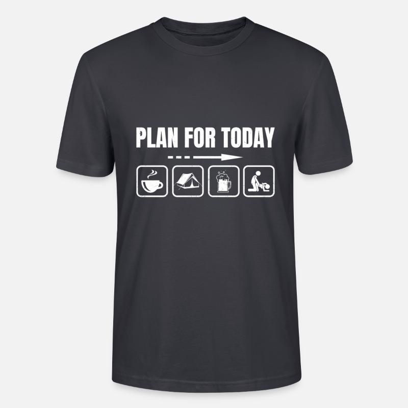 Funny Plan for Today - Stanley/Stella Unisex Bio-T-Shirt CRAFTER - Dunkles Graublau