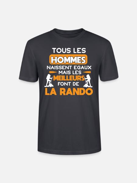 Tous les hommes naissent égaux, Randonnée humour - T-shirt bio CRAFTER Stanley Stella Unisexe - bleu gris foncé