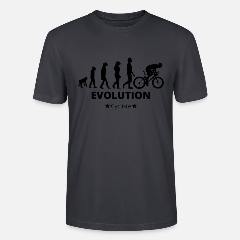 Evolution - Radfahrer - Stanley/Stella Unisex Bio-T-Shirt CRAFTER - Dunkles Graublau