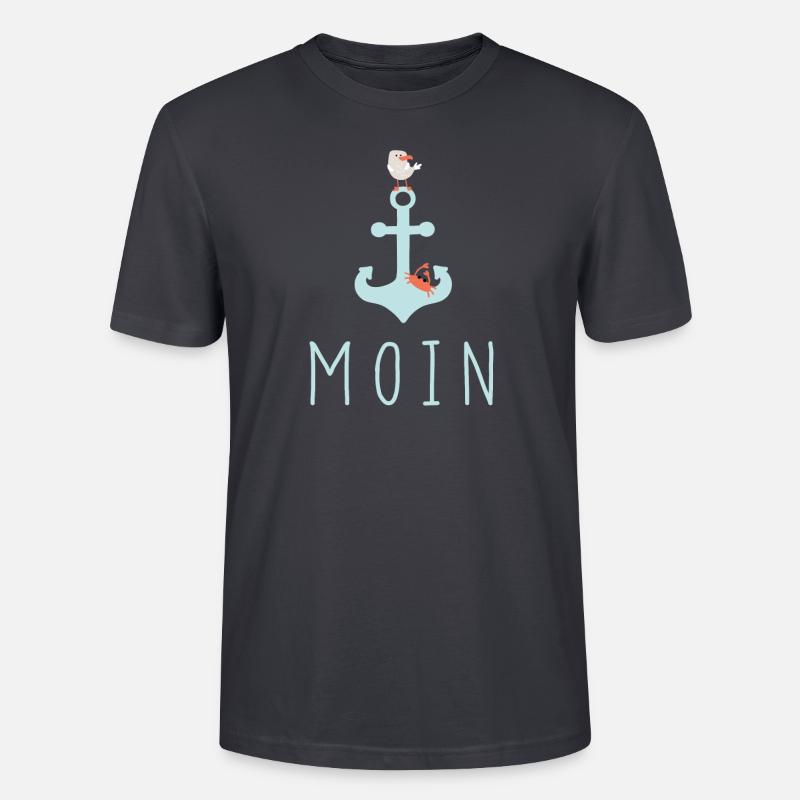 Moin mit Möwe - Stanley/Stella Unisex Bio-T-Shirt CRAFTER - Dunkles Graublau