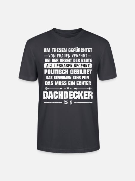Dachdecker Tresen Dachdecken Geschenk - Stanley/Stella Unisex Bio-T-Shirt CRAFTER - Dunkles Graublau