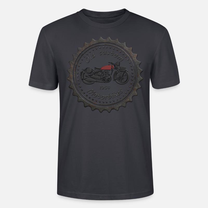 vaneemo® / Old custom Motorbikes - Stanley/Stella Unisex Bio-T-Shirt CRAFTER - Dunkles Graublau