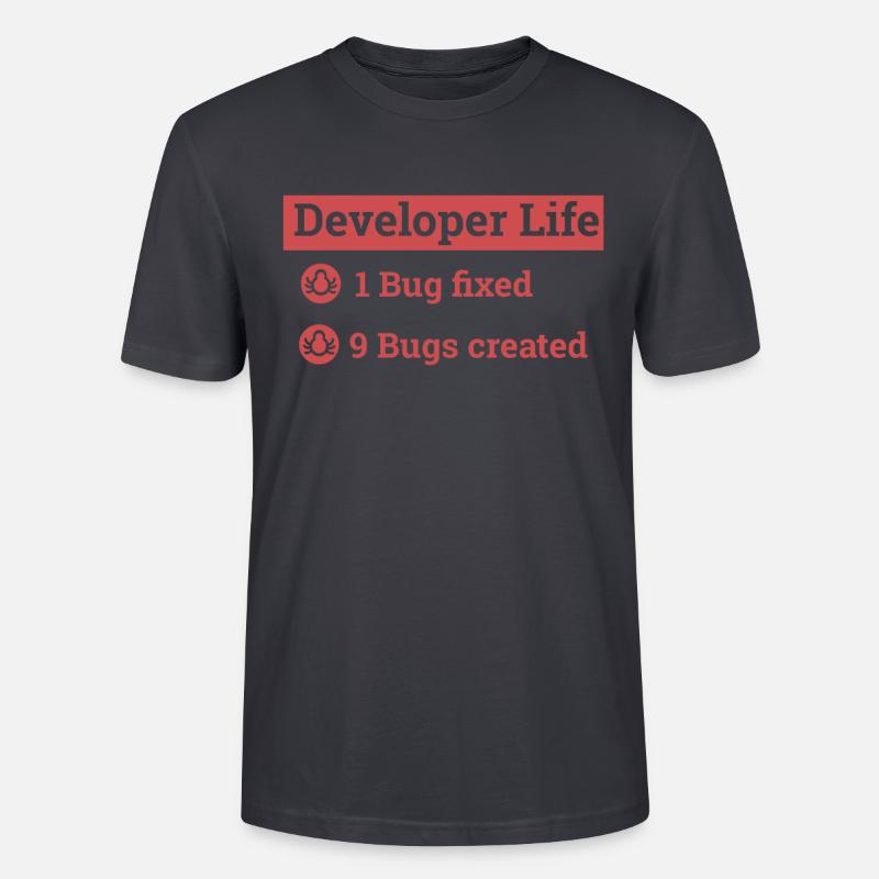 "Developer life" | Programmer, Programmer - Stanley/Stella CRAFTER Unisex Organic T-Shirt - India Ink Grey