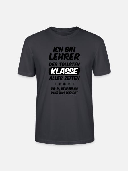 Lehrer der tollsten Klasse, Geschenk Klassenlehrer - Stanley/Stella Unisex Bio-T-Shirt CRAFTER - Dunkles Graublau
