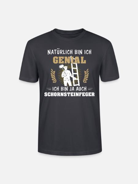 Schornsteinfeger Kaminkehrer Geschenk - Stanley/Stella Unisex Bio-T-Shirt CRAFTER - Dunkles Graublau
