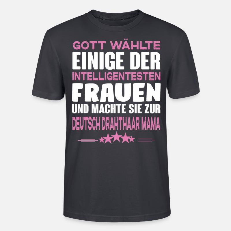 Deutsch Drahthaar - Deutsch Drahthaar Hund - Stanley/Stella Unisex Bio-T-Shirt CRAFTER - Dunkles Graublau