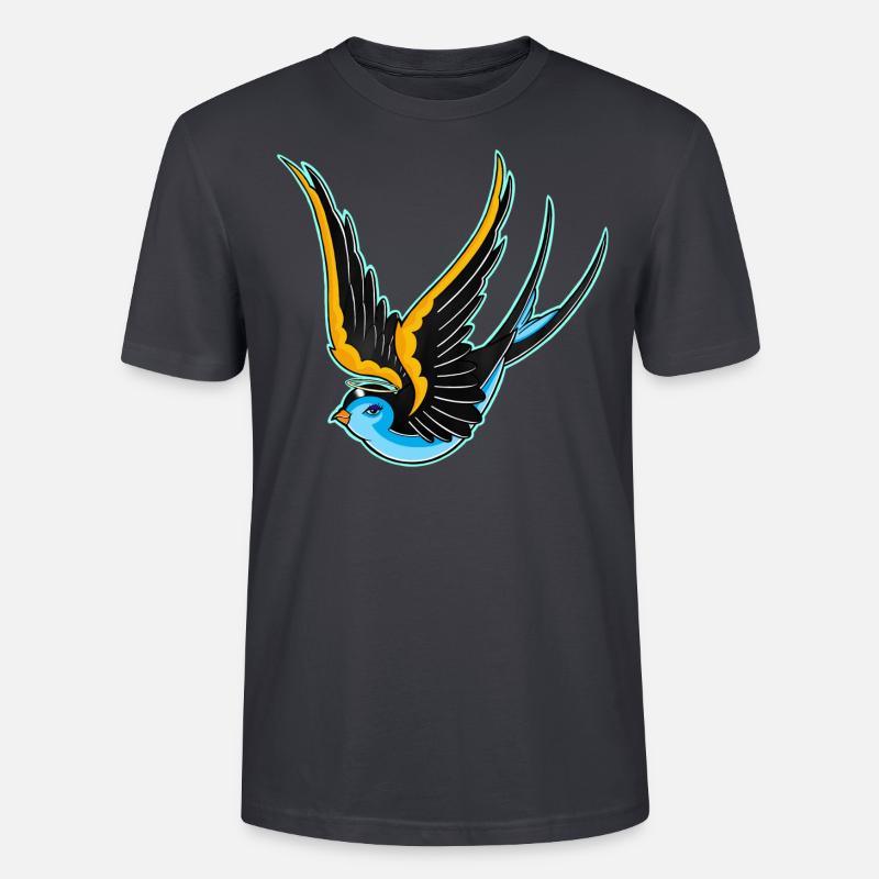 Old school Schwalbe, Engelchen - Stanley/Stella Unisex Bio-T-Shirt CRAFTER - Dunkles Graublau