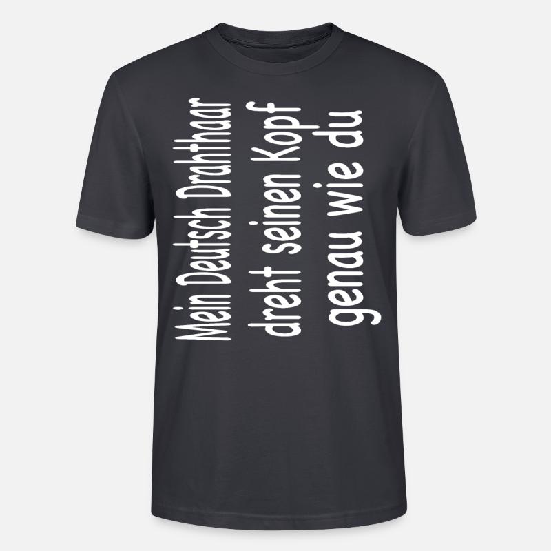 Deutsch Drahthaar Hund - Deutsch Drahthaar - Stanley/Stella Unisex Bio-T-Shirt CRAFTER - Dunkles Graublau