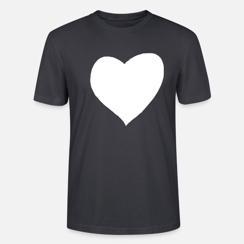Weißes Herz Geschenkidee - Stanley/Stella Unisex Bio-T-Shirt CRAFTER - Dunkles Graublau