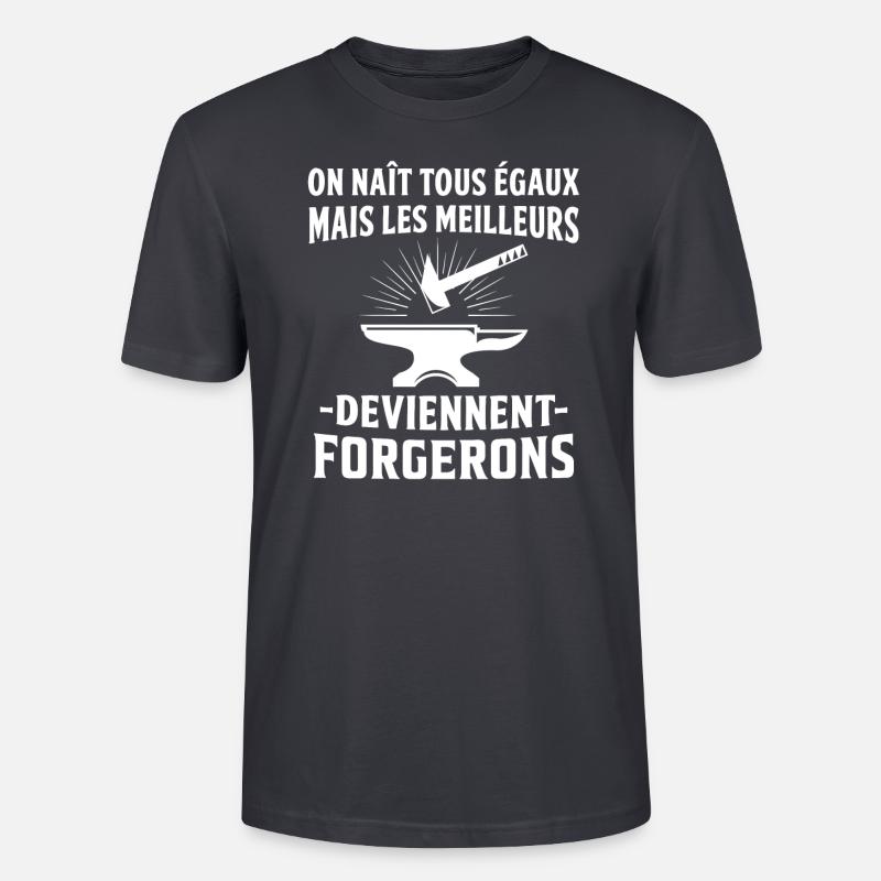 les meilleurs deviennent forgerons cadeau forgeron - T-shirt bio CRAFTER Stanley Stella Unisexe - bleu gris foncé